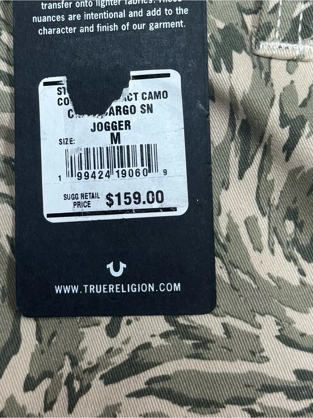 True Religion Jogger Camo Cargo Sn Abstract Camo Cargo Pants M 34 x 30